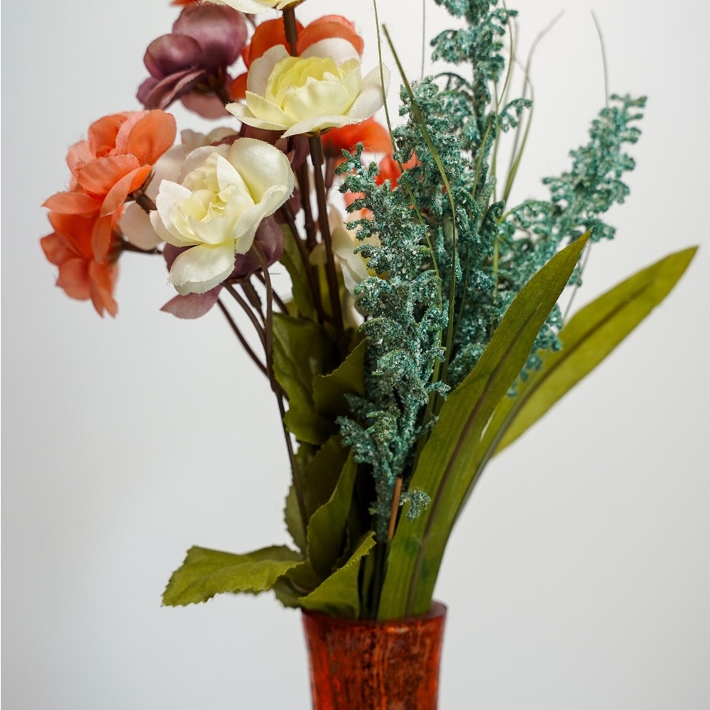 Vase and fake flowers